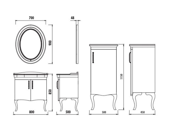 ANTIK Боковой шкаф (115см) AN2115.02.BB 