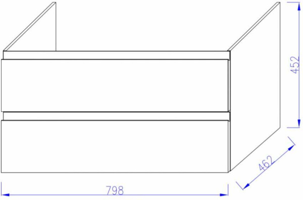 EB2053-J5 Тумба для раковины 80 см, цвет блестящий белый 