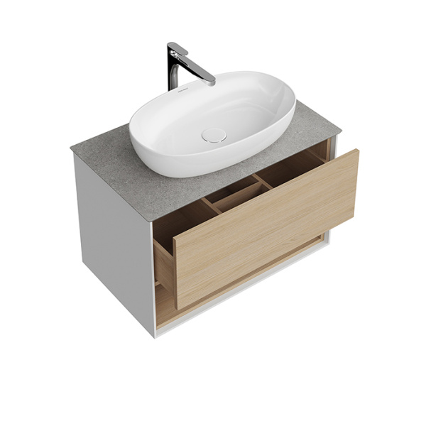 Kerama Marazzi Тумба PLAZA Modern подвесная 80 дуб виченце 1 ящик + полка 