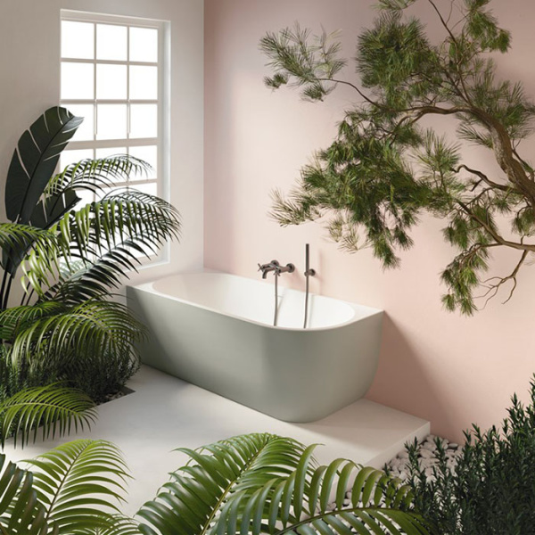 Gruppo Treesse Cora Ванна 170x75x60h см акриловая пристенная в левый угол, белая глянцевая 