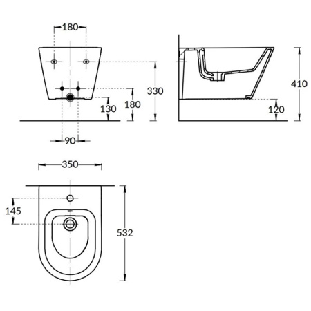 Kerama Marazzi Биде PLAZA Modern подвесное, белое глянцевое 