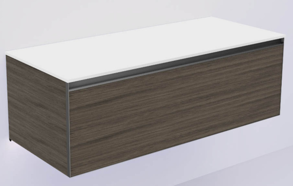 QUATRO 1 120CM  тумба OAK ANTHRACITE профиль ANTHRACITE + внутр. подсв. 