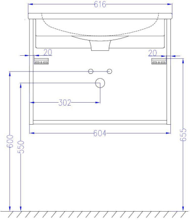 EB2052-J51 Тумба для раковины 60 см, цвет матовый белый 
