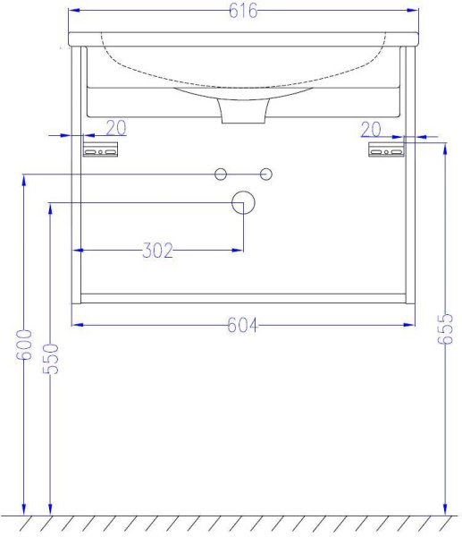 EB2052-J51 Тумба для раковины 60 см, цвет матовый белый 