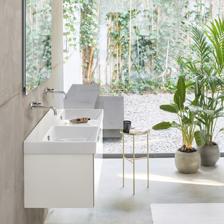 Catalano ZERO Раковина 125x50 двойная, без отв. под смеситель, покрытие Cataglaze+, цвет белый глянцевый 