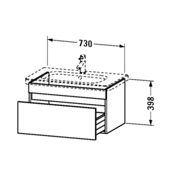 Duravit DuraStyle Раковина  для мебели, без перелива, с 1 отв. под смес., 800x480мм, Цвет: Белый 