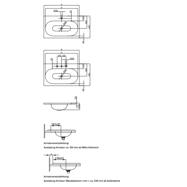 BETTE COMODO Раковина встраиваемая на столешницу 800×495×120 мм,  с 1 отв под смес, с крепл. в компл.цвет белый (СПЕЦЦЕНА со склада) 