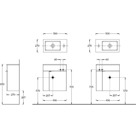 Kerama Marazzi Раковина LATO встраиваемая сверху 50*27*14,9см,  с 1 отв.под смеситель, без перелива, белая глянцевая 