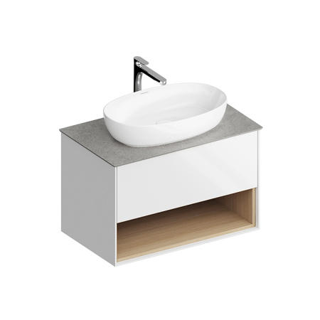 Kerama Marazzi Тумба PLAZA Modern подвесная 80 белый 1 ящик + полка 