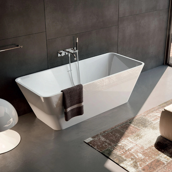 Gruppo Treesse Viva Ванна отдельностоящая овальная 165х70х60 см из искусственного камня, цвет белый 