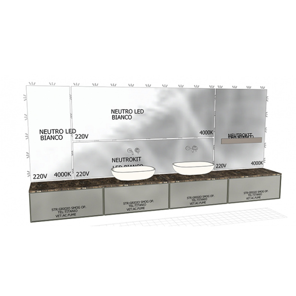 ANTONIO LUPI AYATI Излив для раковины 198 мм., настенный, внешняя часть, полированная нержавеющая сталь 