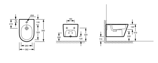 EMK0002-00 Bastille WH подвесное биде 