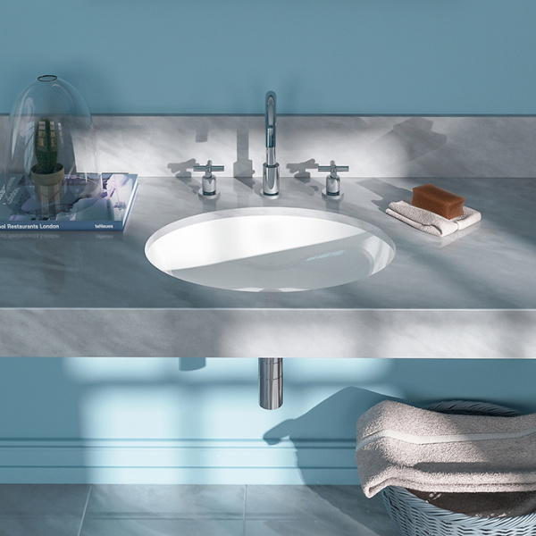 Catalano Italy Раковина 57*42см встраиваемая под столешницу с переливом, без крепежа, покрытие Cataglaze+, цвет белый глянцевый 