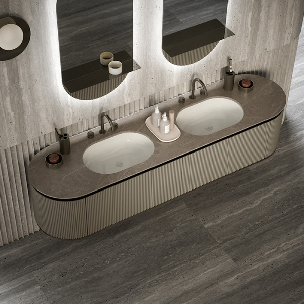 Oasis Naos Раковина врезная снизу 580хh150х390 мм, керамическая, без отв. под смес., с крышкой на сливное отв. цвет: белый 