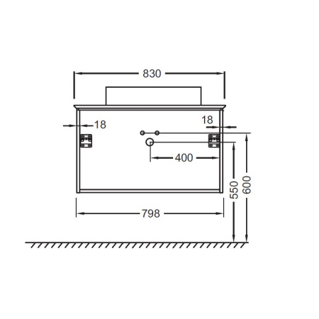 EB2083-J51 Тумба со столешницей и с подсветкой для накладной раковины, 80 см, цвет матовый белый 