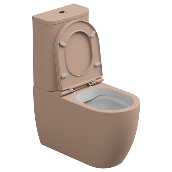 Чаша напольного унитаза биколор GSG Ceramic Design Like LKMBLBI000/032P, White/Cipria Matt 