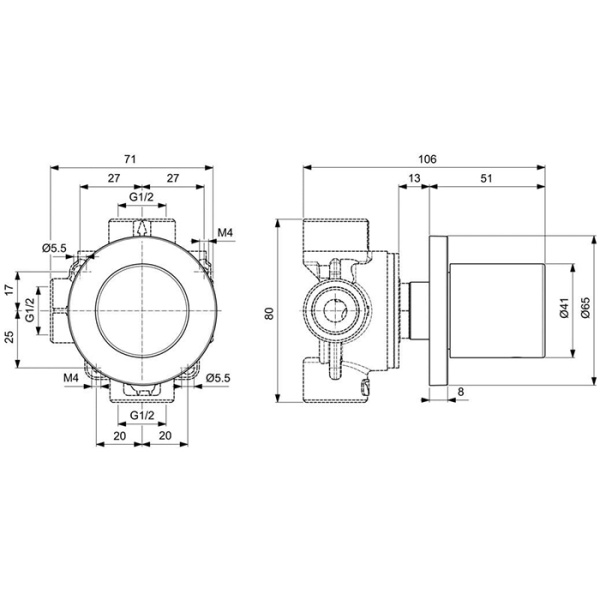 Ideal Standard Joy Neo Переключатель потоков, 3/4 (внешняя часть), без A2391NU, цвет: PVD Magnetic Grey 
