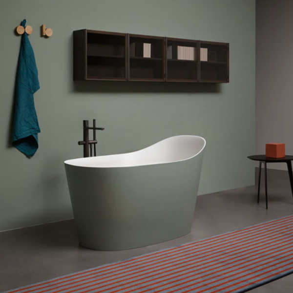 ANTONIO LUPI MASTELLO Ванна отдельностоящая 1350х750х870 мм, с нажимн донным клап, сифоном и гибким шлангом, Flumood, внешн окраска Lambretta goffrato 