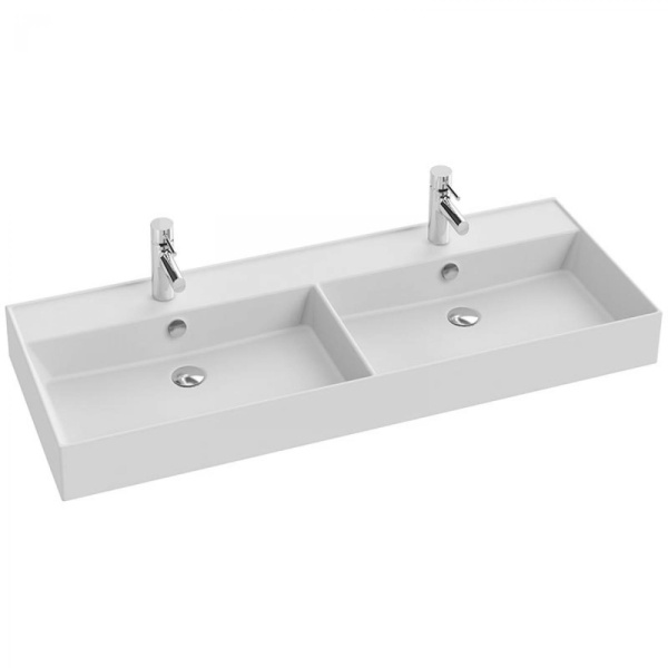 EXBL112-00 Vivienne, двойная раковина-столешница, 120 см, белая 