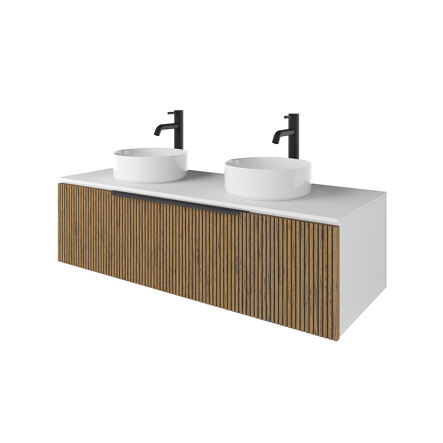 Тумба под раковину/столешницу Кито, Белый/Тростник 120