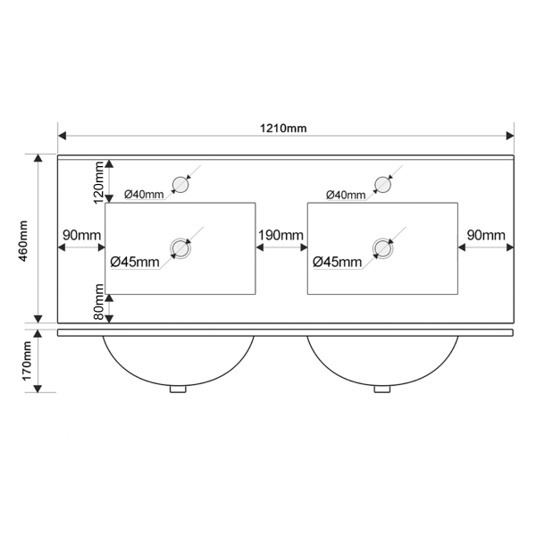 Раковина накладная Oliveeka, белая, NS120 