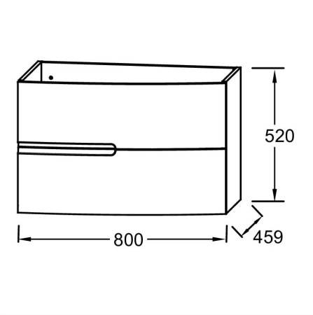 EB1888RU-G1C NONA Тумба, 80 см, 2 ящика, Белый лак глянец 