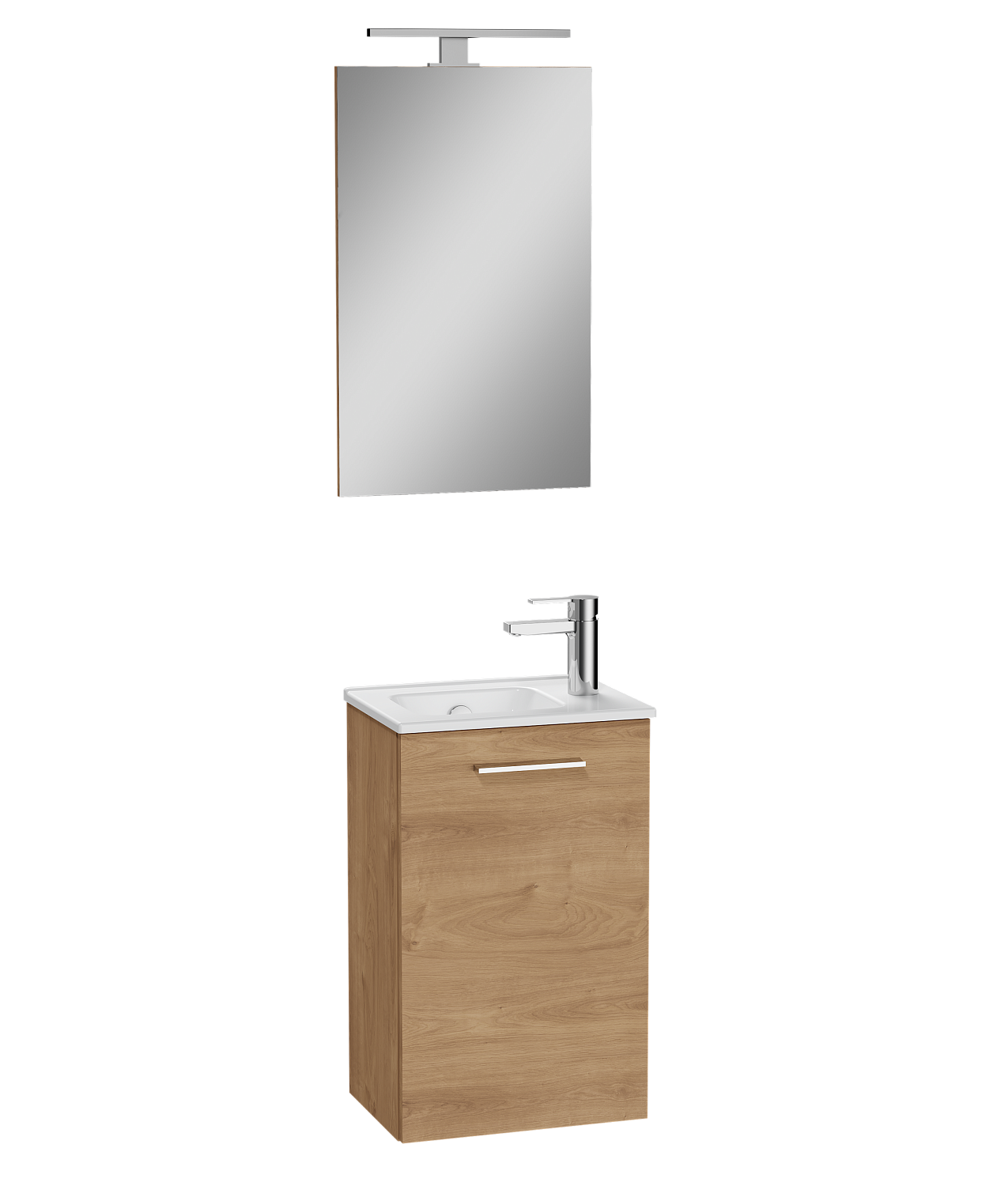 Комплект мебели, 40 см, с дверцами,  (тумба, раковина, зеркало), цвет золотой дуб