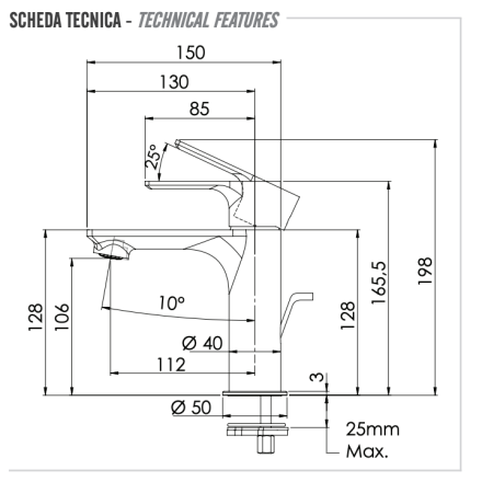 Смеситель для раковины Remer Energy EY10 
