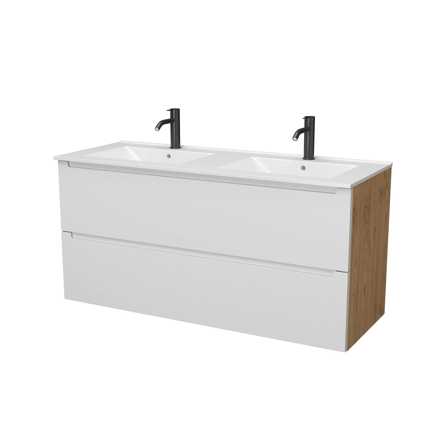 Тумба под раковину/столешницу/столешницу/столешницу Дион, Белый мат/Дуб 120