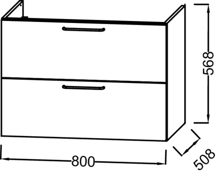 EB2522-R9-E52 тумба для раковины EXAW112-Z ODEON RIVE GAUCHE два ящика, ручки черные /80/(дуб табак) 