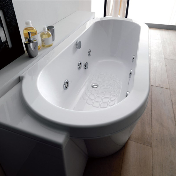 Gruppo Treesse PLAYA ванна с гидромассажем 180х70хh64 см, с фронтальной и боковой панелью, DX (правый вариант), цвет белый/хром 