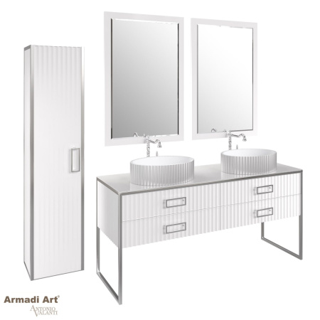 Пенал MONACO  белый глянец +  хром  без ножек 