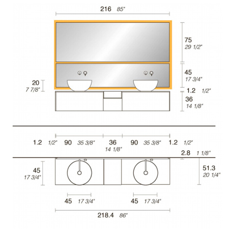 NOORTH milldue edition Sintesi Наценка за отделку боковой стенки 51хh36см, матовый лак 