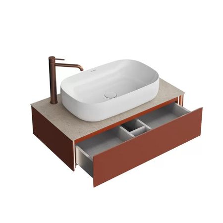 Kerama Marazzi Тумба MAGICA подвесная 90, 1 ящик, венецианский красный матовый 