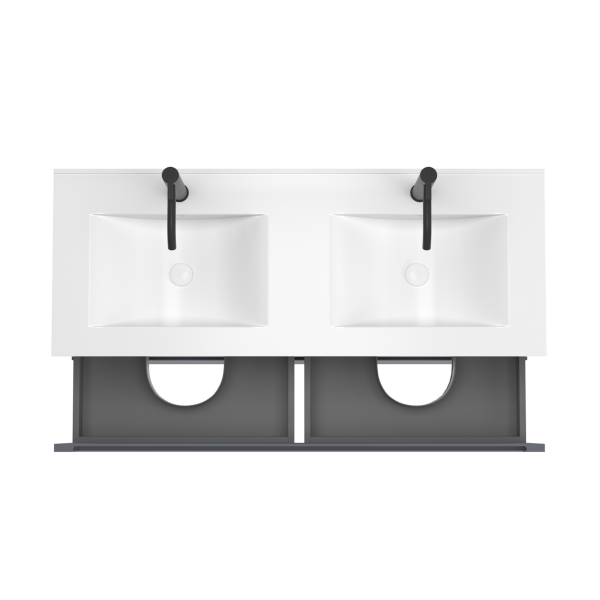 Тумба под раковину/столешницу/столешницу/столешницу/столешницу Дион, Графит мат/Дуб 120 