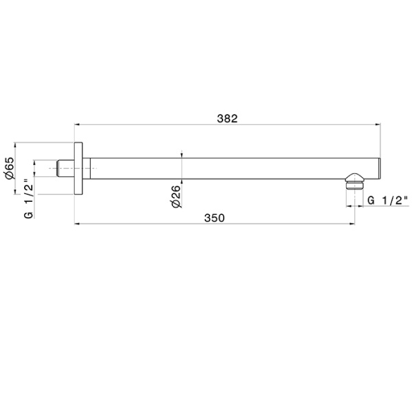 Newform Head Showers Душевой кронштейн  настенного монтажа закругленный из латуни длиной 350 мм, цвет: PVD Br. Gold 