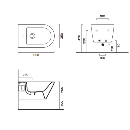 Catalano ZERO Биде подвесное 55x35, с 1 отв. под смеситель, покрытие Cataglaze+, без крепежа, цвет белый матовый 