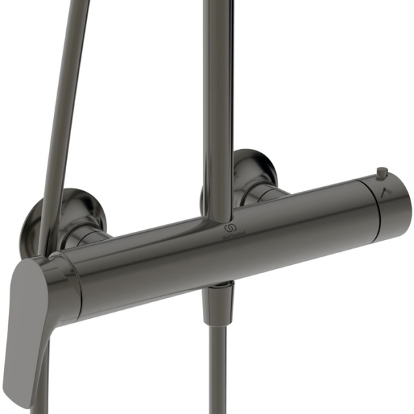 Ideal Standard La Dolce Vita Душевая стойка, смеситель  для душа, верхний душ 30см, руч.душ Stick, шланг Idealflex 175см, цвет: PVD Magnetic Grey 