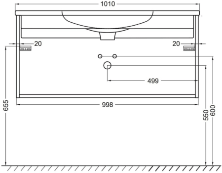 EB1318-J51  MADELEINE Тумба для раковины 100 см, цвет матовый белый 