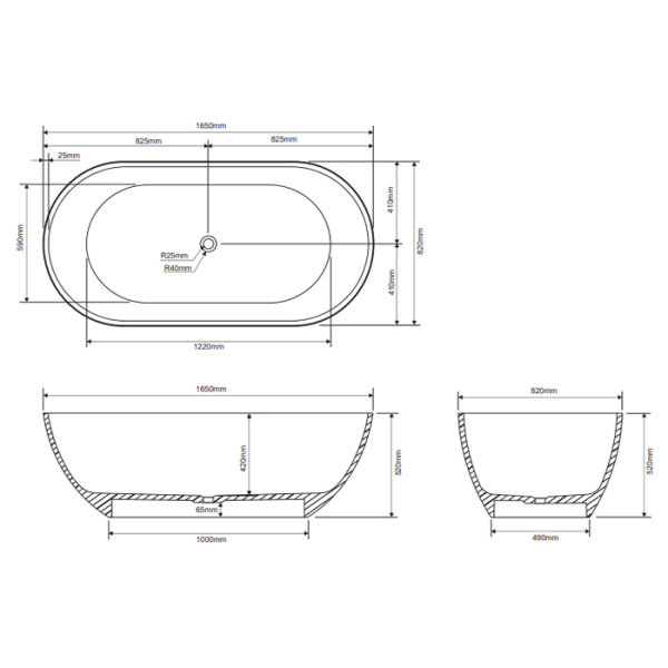 DEA DESIGN Shadow Ванна отдельностоящая 165x82xh52 см, материал: Glasstech прозрачная смола, цвет: Brown Copper R9 