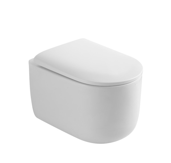 Flow подвесной унитаз глянец белый с крышкой 