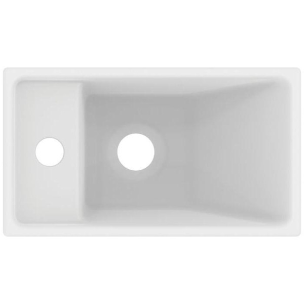 Ideal Standard i.life S Раковина 370х210xh120 мм, подвесная, с отв. под смес. слева, без перелива, без крепежа, цвет: белый матовый 