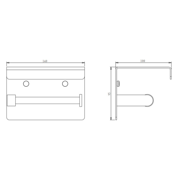 NEMO NM-C01055BG Держатель туалетной бумаги с полкой, BRUSH GOLD 