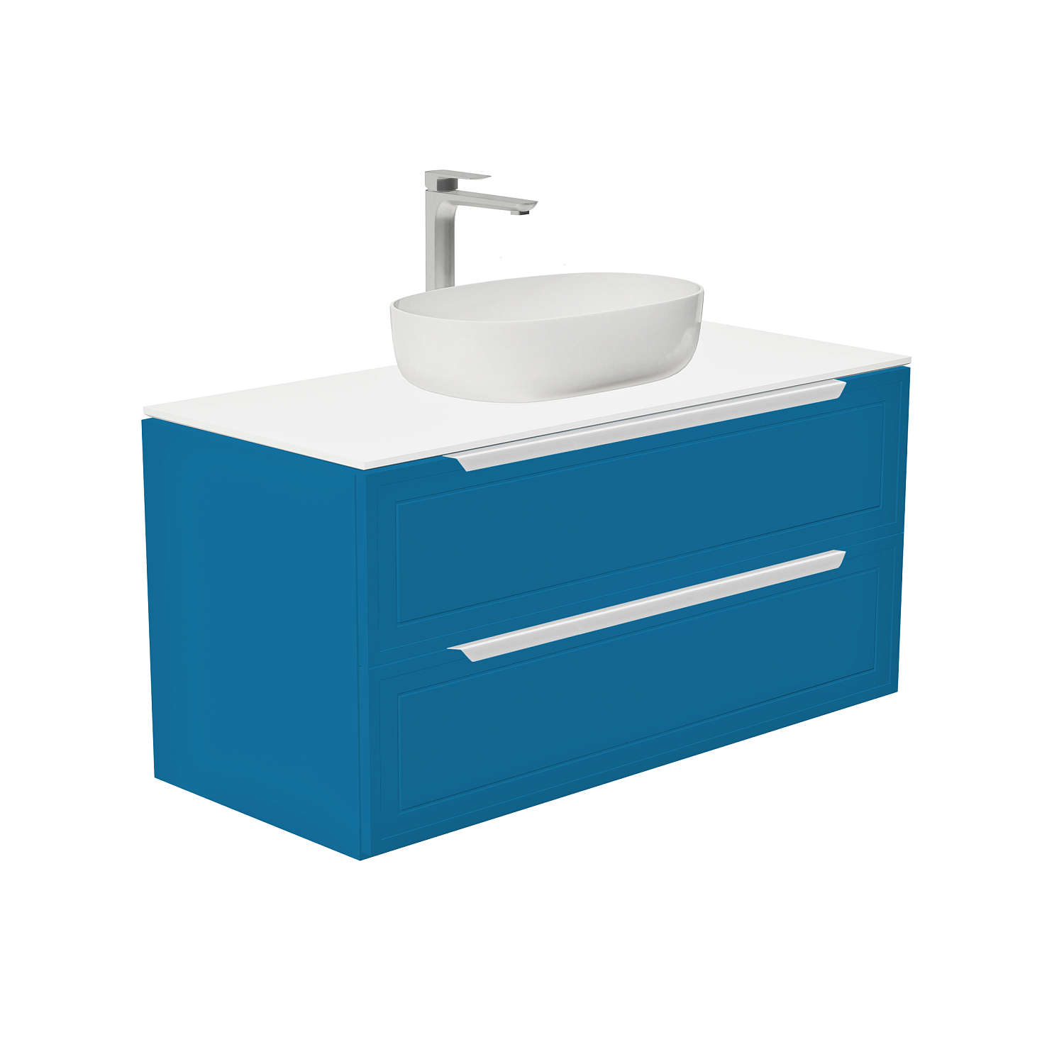 Тумба со столешницей Севилья, Капри/ Столешница компакт-плита, Белая