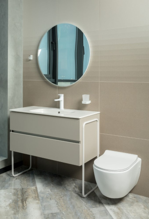 Тумба без раковины Vallessi 100*46cm Grey Stone 2 полки, 