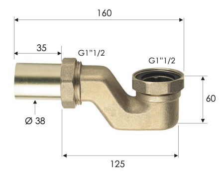 Сифон для слива-перелива 1"1/2 Remer 98112 