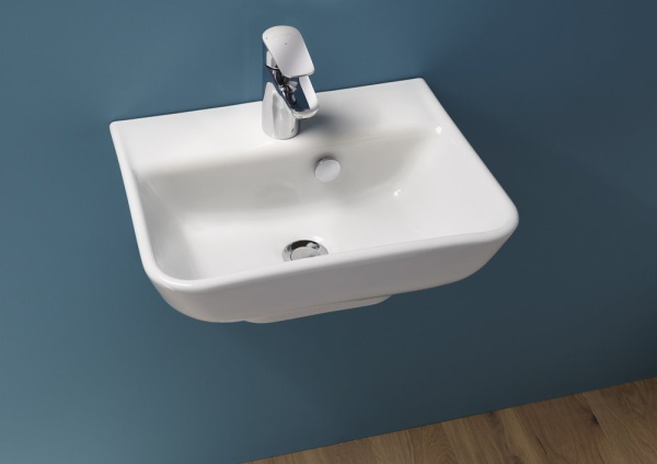 EGH112-00 раковина подвесная STRUKTURA с отв. д/смесителя, с переливом /45x35/(белый) 