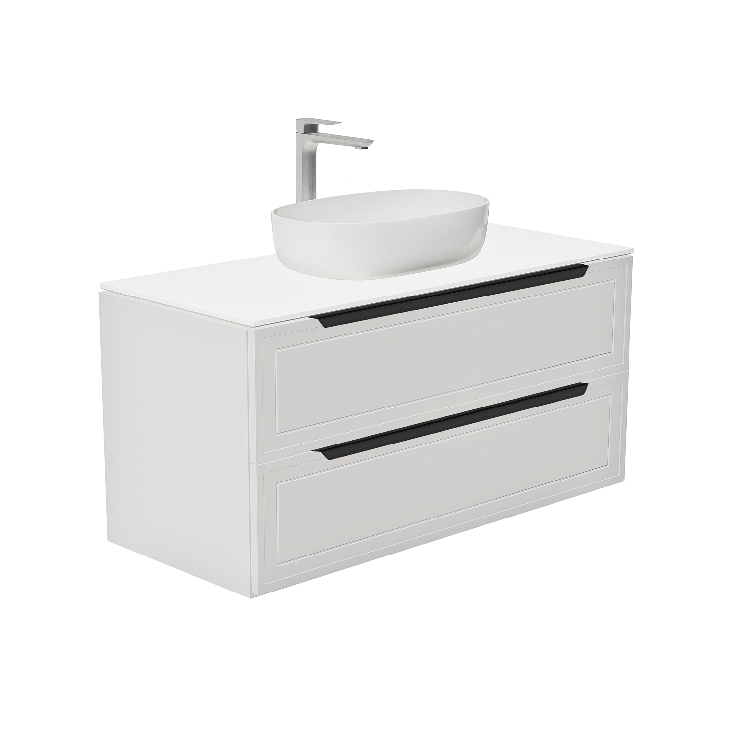 Тумба со столешницей Севилья, Белый мат / Столешница компакт-плита, Белая