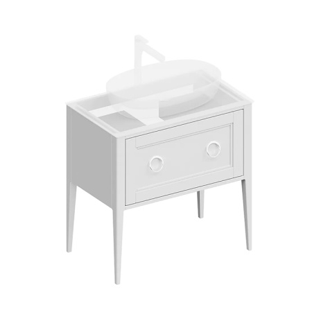 Kerama Marazzi Тумба PLAZA Classic NEO напольная 1+1 ящик 80, белая матовая 