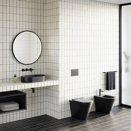 Catalano Zero Раковина настольная 60х35 см, без отв. под смеситель, покрытие Cataglaze+, цвет черный матовый 